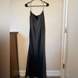 Lea & Viola Black Satin Dress